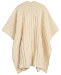 Lauren Ralph Wide Rib Knit Ruana With Pockets