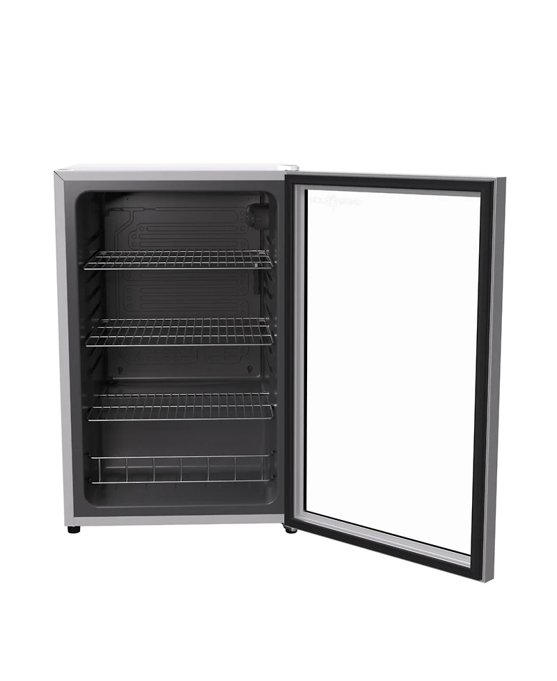 Premium 131 L Glass Door Beverage Refrigerator 4.6 Cu. Ft. Freestanding Mini Fridge in White