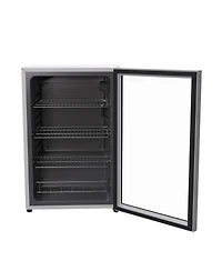 Premium 131 L Glass Door Beverage Refrigerator 4.6 Cu. Ft. Freestanding Mini Fridge in White