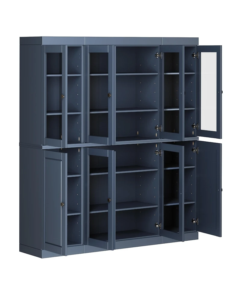 Palace Imports 100% Solid Wood 65" Pantry China Cabinet with Raised Panel