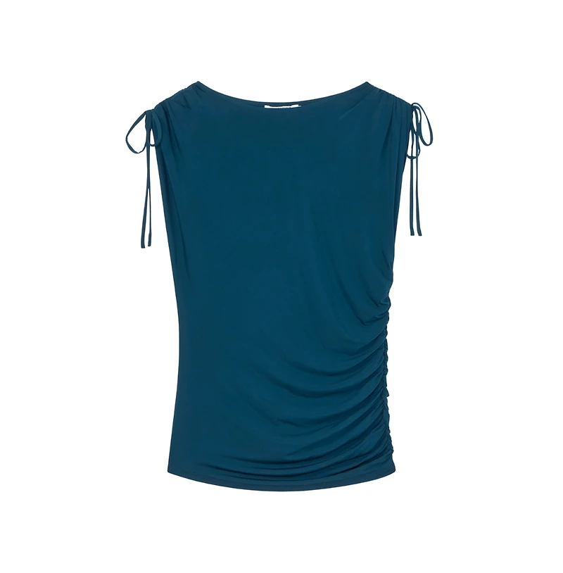 M.m.LaFleur Women's Dotty Cinch-Sleeve Top - Light Jersey