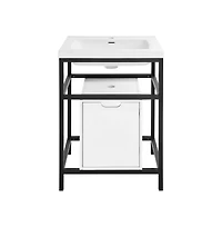 Ivy 24" Freestanding Bathroom Vanity in Black with Sink Top