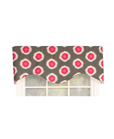 Rlf Home Ikat Domino Cornice Window Treatment Valance Fits up to 48"W 3" Rod Pocket 50" x 17" Flamingo