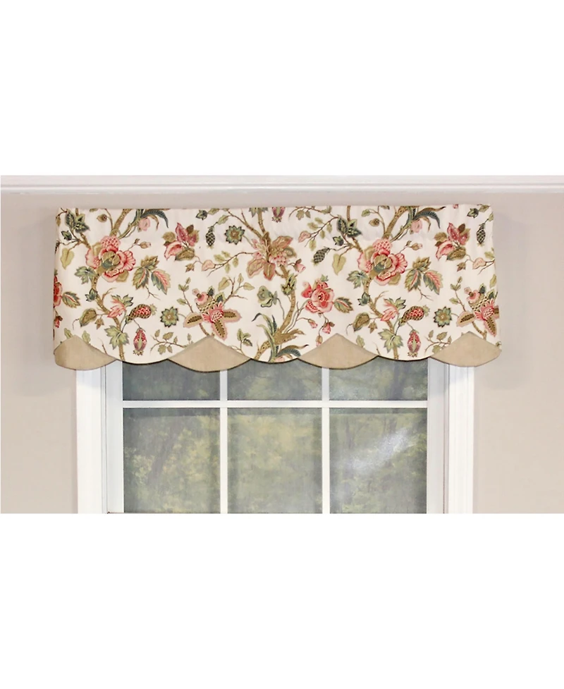 Rlf Home Gianna Petticoat Valance Red. 3"Rod Pocket, Contrast Bottom fabric. 50"W x 15"L