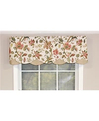 Rlf Home Gianna Petticoat Valance Red. 3"Rod Pocket, Contrast Bottom fabric. 50"W x 15"L