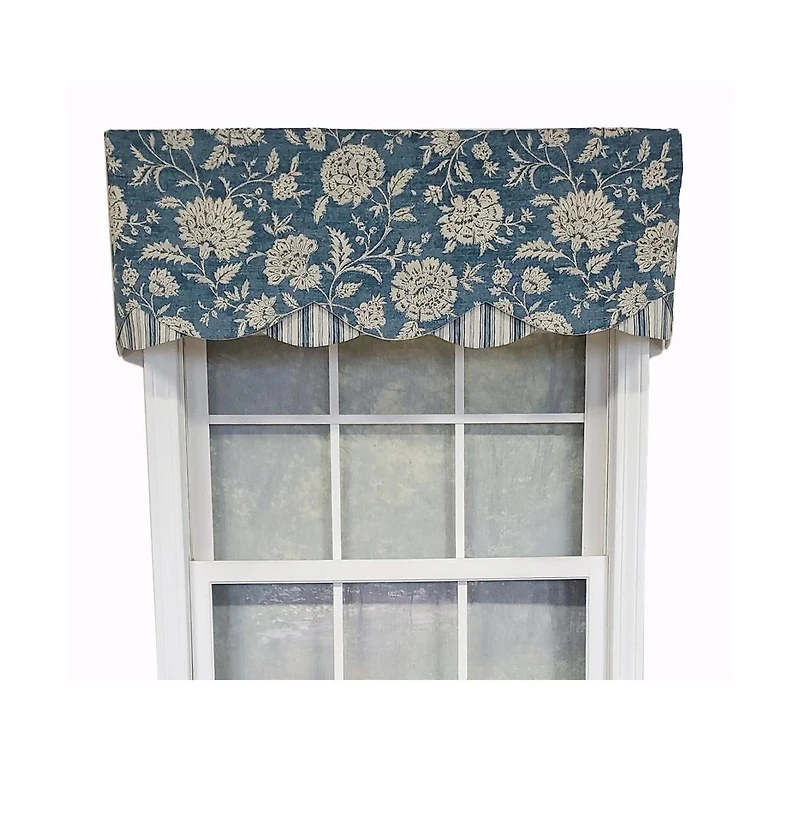 Rlf Home Luxurious Modern Design Classic Basanti Petticoat Style Window Valance 50" x 15" Pine