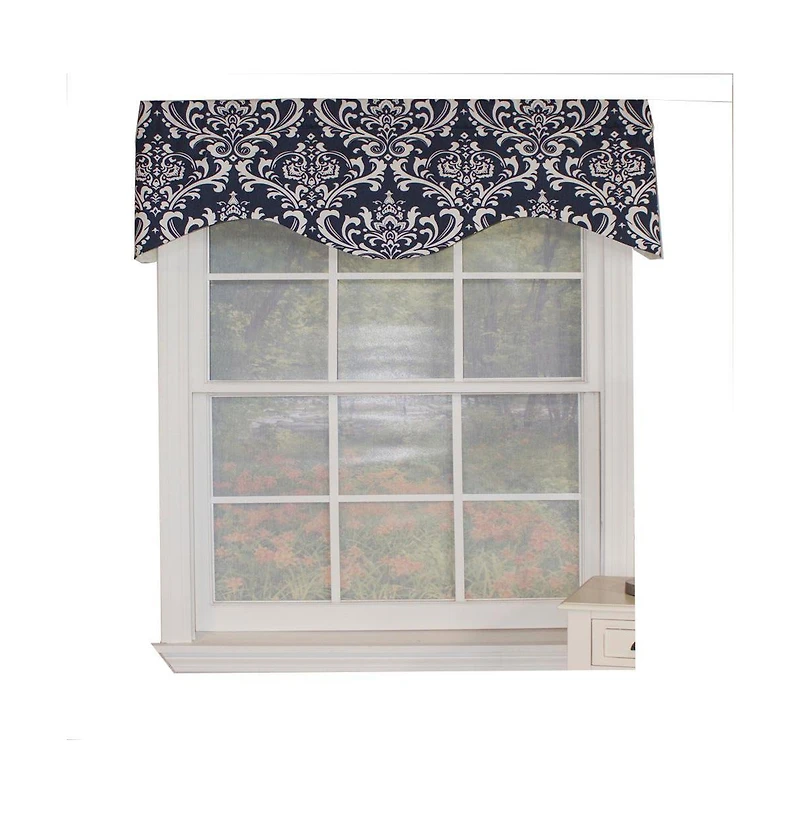 Ozbourne Cornice Syel 3" Rod Pocket Valance 50" x 17" Navy by Rlf Home