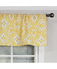 Rlf Home Geo Tailored 100% Cotton with Fully Lined 3" Rod Pocket Valnance for Windows 50" x 14" Yellow