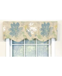 Linen Floral Regal 3" Rod Pocket Window Valance 50" x 17" Natural by Rlf Home