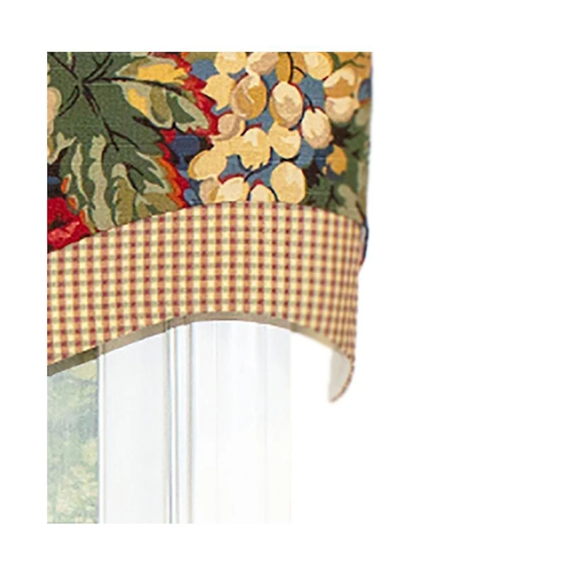 Queensland D-Regal 3" Rod Pocket Contrast fabric Valance 50" x 17" by Rlf Home