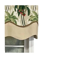 Rlf Home Shadow Gimp Trim Detail Printed Palm Glory High Quality Valance 3" Rod Pocket 50" x 16" Aloe Green
