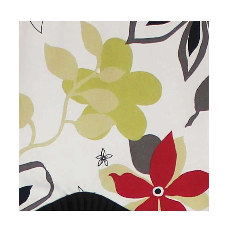 Rlf Home Aria Ruffled Window Treatment Provance Premium Quality Valance 3" Rod Pocket 50" x 17" Multi/Ivory