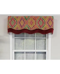 Rlf Home Icicles Trimmed Glory 100% Cotton with Fully Lined 3" Rod Pocket Valnance for Windows 50" x 16" Multi