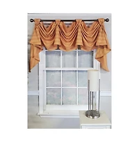 Rlf Home Modern Design Orange Lane Victory Swag 3-Scoop Window Valance 50" x 25" Mustard