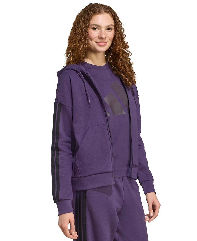 adidas Women's Essentials 3-Stripes Full-Zip Fleece Hoodie