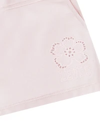 Levi's Girls Toddler 2T-4T Collar Sweatshirt and Shorts, 2-Piece Set