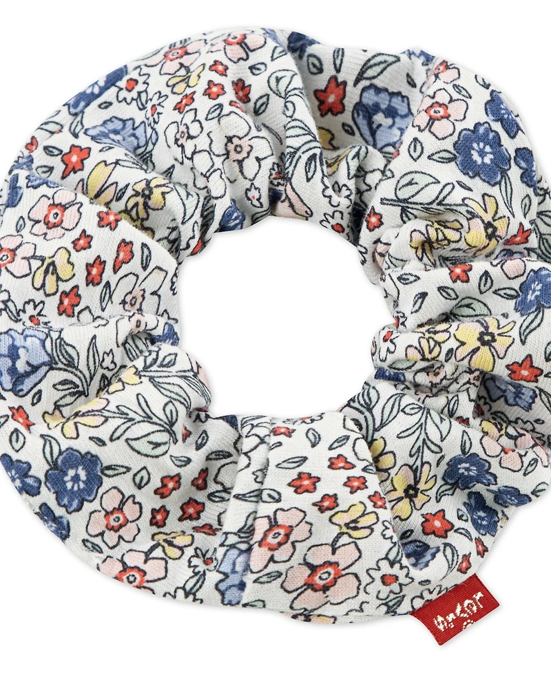 Levi's Girls Toddler 2T-4T Ruffle Shoulder Top, Pants, and Scrunchie, 3-Piece Set