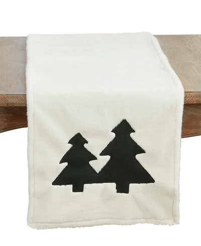 Saro Lifestyle Christmas Trees Table Runner