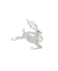 Saro Lifestyle Beaded Reindeer Napkin Ring, Set of 4