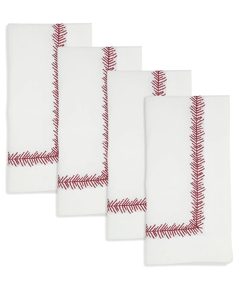 Saro Lifestyle Embroidered Border Table Napkin, Set of 4