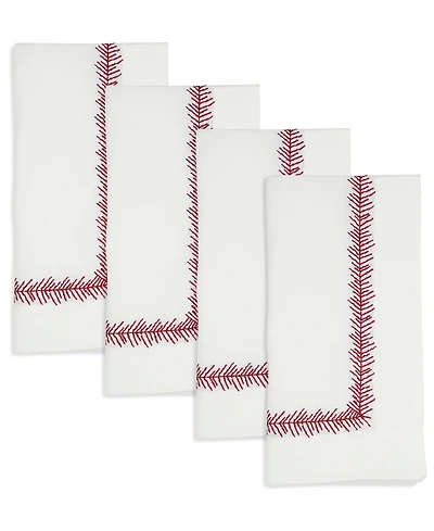 Saro Lifestyle Embroidered Border Table Napkin, Set of 4