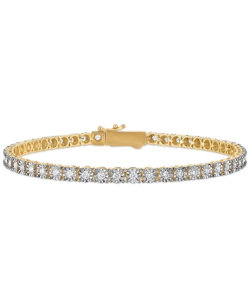 Esquire Men's Jewelry Lab-Grown Diamond (2 ct. t.w.) Bracelet in Yellow Rhodium Plated Sterling Silver