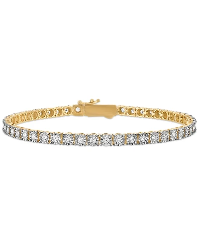 Esquire Men's Jewelry Lab-Grown Diamond (2 ct. t.w.) Bracelet in Yellow Rhodium Plated Sterling Silver