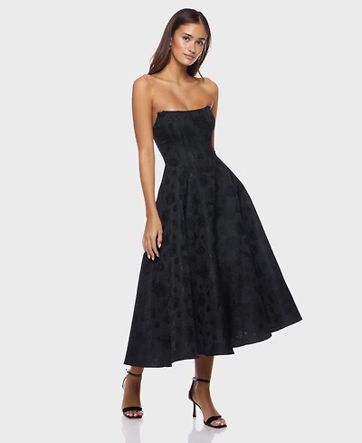 Alex & Sophia Juniors' Strapless Corset Midi Dress