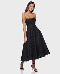 Alex & Sophia Juniors' Strapless Corset Midi Dress