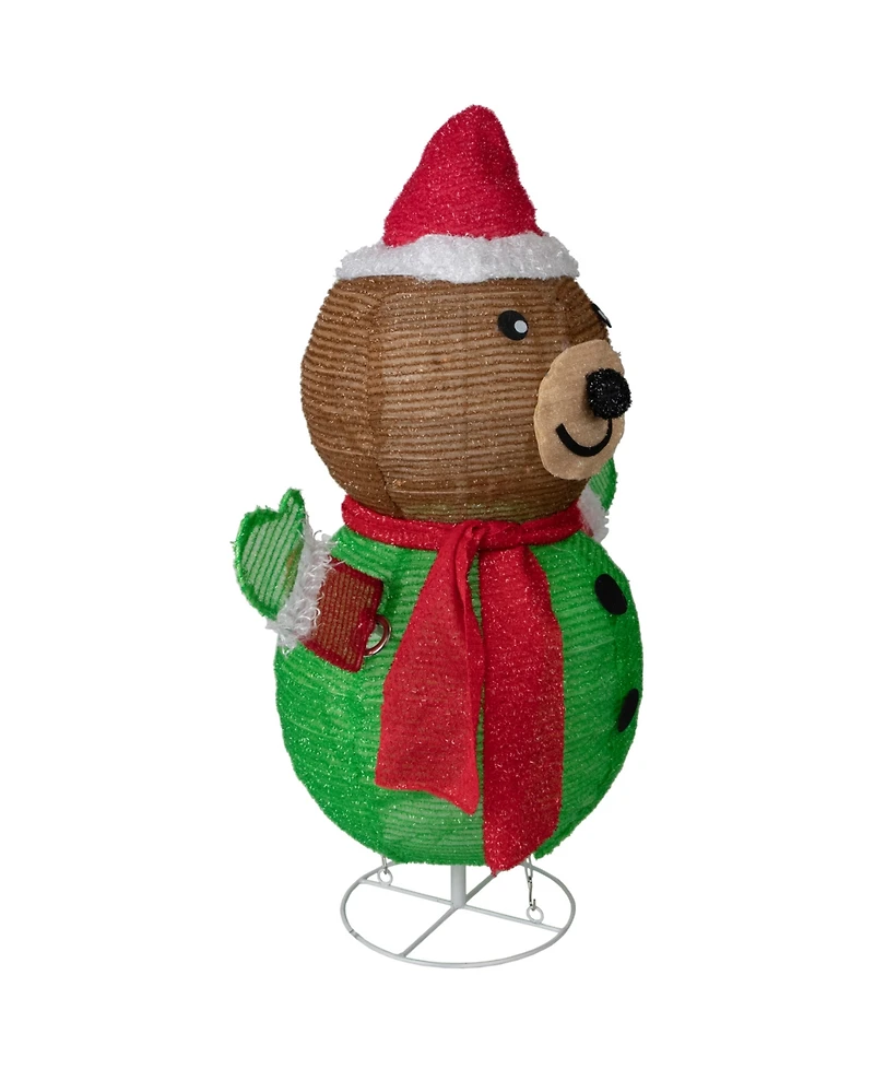 Northlight 25" Pop-up Bear Wearing Santa Hat Outdoor Christmas Decoration