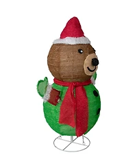 Northlight 25" Pop-up Bear Wearing Santa Hat Outdoor Christmas Decoration