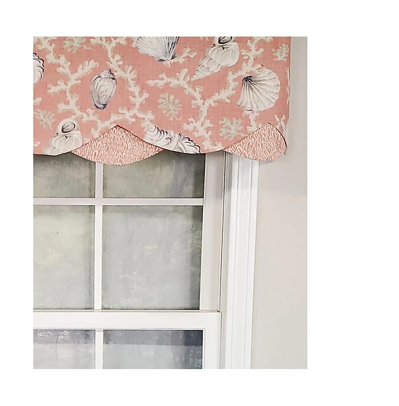 Rlf Home Luxurious Modern Design Classic Windamar Petticoat Style Window Valance 50" x 15" Coral