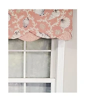 Rlf Home Luxurious Modern Design Classic Windamar Petticoat Style Window Valance 50" x 15" Coral