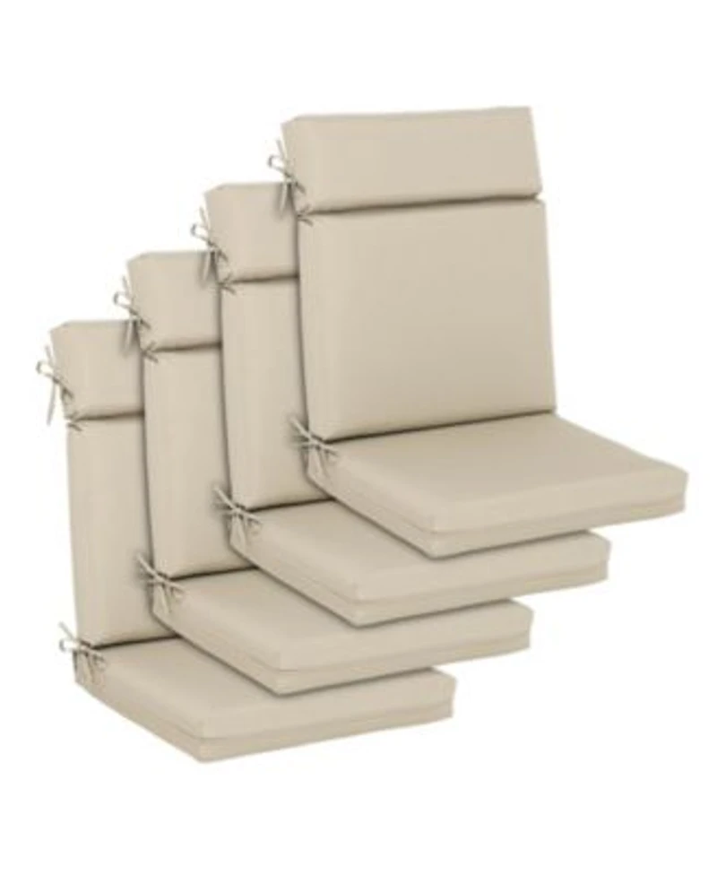 Aoodor 4pcs Outdoor High Back Dining Chair Cushion