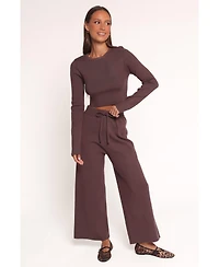 Petal and Pup Women's Ayers Long Sleeve Set - Chocolate Brown