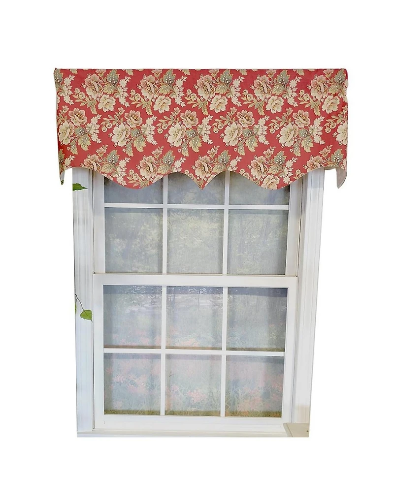Rlf Home Linda Regal 3" Rod Pocket Lining Luxurious and Elegant Window Treatment Valance 50" x 17" Red