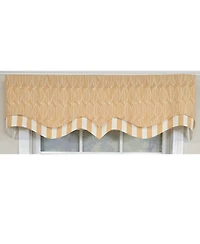 Rlf Home 100% Cotton Fall D-Regal Fully lined Windows Rod Pocket Valance 50" x 17" Tan