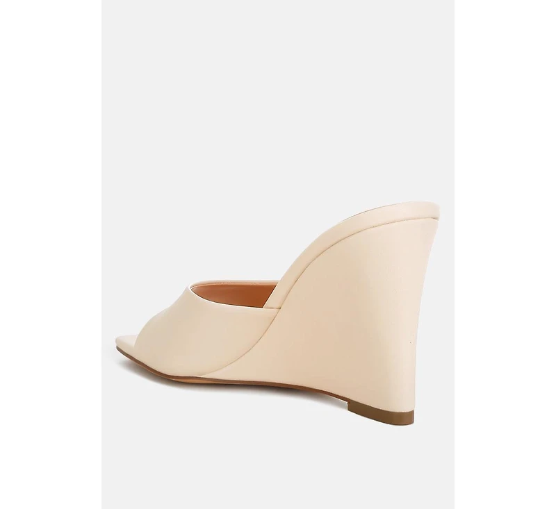 Norta Faux Leather Wedge Sandals