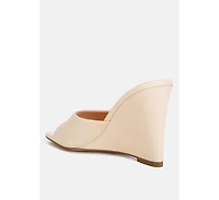 Norta Faux Leather Wedge Sandals