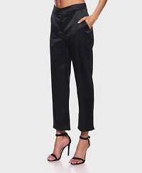 Alex & Sophia Women's Bridal Satin Straight Leg Pants