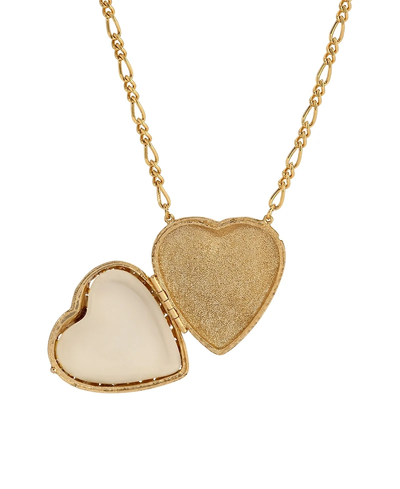 2028 Porcelain Heart Locket Necklace
