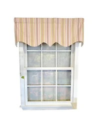 Rlf Home Guava Stripe Regal 3" Rod Pocket Lining Luxurious and Elegant Window Treatment Valance 50" x 17" Pink