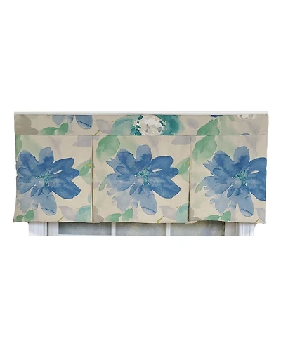 Rlf Home 3" Rod Pocket High Quality Fabric Mantra Pleated Valance for Windows 50" x 17" Azure