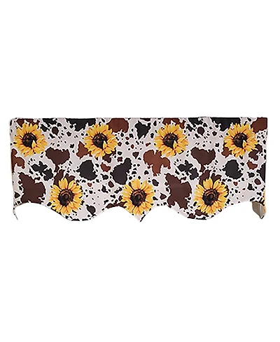 Rlf Home 3" Rod Pocket High Quality Fabric Sunflower Regal Valance for Windows 50" x 17" Brown