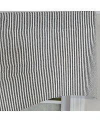 Rlf Home 100% Cotton Seersucker Regal With Poly/Cotton Ivory lining Rod Pocket Valance 50" x 16" Black