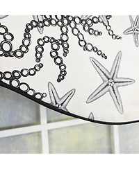 Rlf Home Reef Cornice Valance - 100% Cotton with Ivory Lining 50" x 17" Black