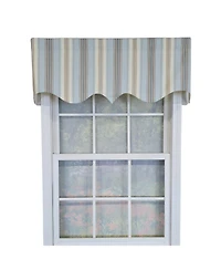 Rlf Home 100% Cotton Paris Stripe Regal Fully lined Windows Rod Pocket Valance 50" x 17" Blue