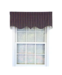 Rlf Home 100% Cotton Palermo Regal Fully lined Windows Rod Pocket Valance 50" x 17" Navy