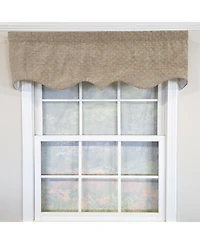 Rlf Home 100% Cotton Chenille Regal Fully lined Windows Rod Pocket Valance 50" x 17" Beige