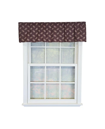 Rlf Home 100% Cotton Pine Cones Tailored Unlined Windows Rod Pocket Valance 51" x 12" Egg Plant